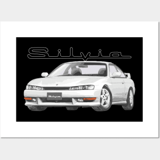 240sx white s14 kouki k's autech Posters and Art